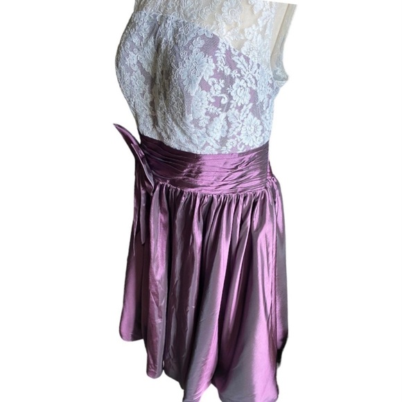 NWT-LAN TING-WHITE & PURPLE TEA LENGTH DRESS-SIZE 20/22 - Picture 3 of 11